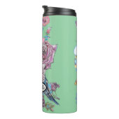 ブルーブジーブデガリガーバラウォーターカラーフローラアート タンブラー (回転右)