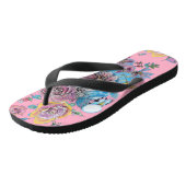 ブルーブジーブージズピンクローズフローラルパターン ビーチサンダル (アングル)