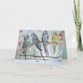 ブルーブジーブージュウオーターカラーオウム鳥カード カード (裏面)