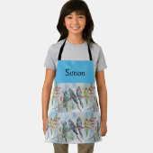 ブルーブジーブージーウォーターカラーアートボーイズキッズエプロン エプロン (インサイチュ)