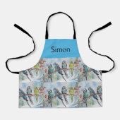 ブルーブジーブージーウォーターカラーアートボーイズキッズエプロン エプロン (正面)