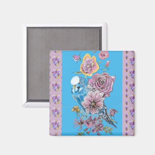 ブルーブジー水カラーフローラレディースマグネット マグネット (正面/裏面)