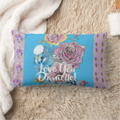 ブルーブジー薄紫フローラフラワーズデコークッション ランバークッション (ブランケット)