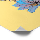 ブルーブジー赤ローズイエローウォーター色アートポスター ポスター (角)