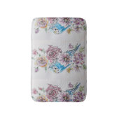 ブルーブジー&バラアートフローラフラワーズバスマット バスマット (正面縦)