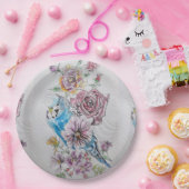 ブルーブジー&バラズアートバースデーパーティ紙プレート ペーパープレート (パーティー)