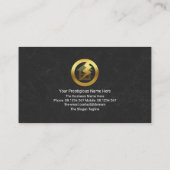 ブルーブスタイリッシュラックテグランジクスチャストライプ金ゴールド 名刺 (裏面)