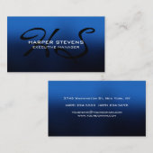 ブルーブスタイリッシュロモダンックモノグラムプロフェッショナル 名刺 (正面/裏面)