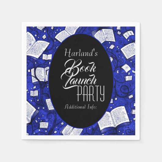 ブルーブックの起動パーティー スタンダードカクテルナプキン (正面)