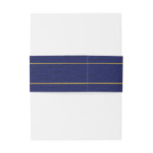 ブルーブッククロス黄金の花柄モノグラム結婚ズ 招待状ベリーバンド (裏面例)