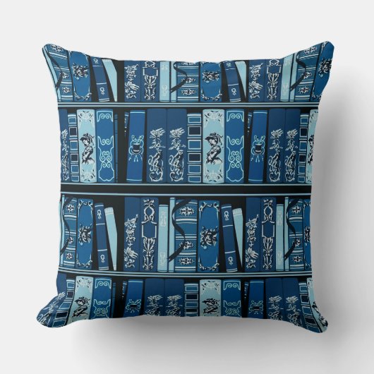 ブルーブックシェルフヴィンテージブック装飾用クッション クッション (正面)