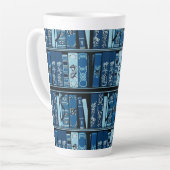 ブルーブックシェルフヴィンテージブック カフェラテマグ (左アングル)