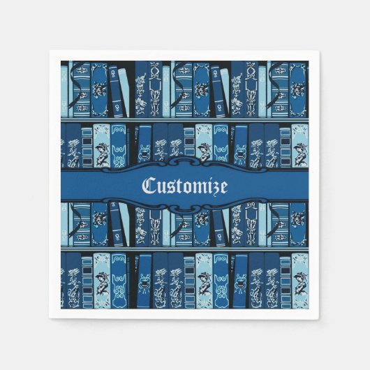 ブルーブックシェルフヴィンテージブック スタンダードカクテルナプキン (正面)