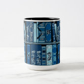 ブルーブックシェルフヴィンテージブック ツートーンマグカップ (中央)