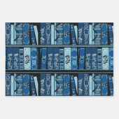 ブルーブックシェルフヴィンテージブック ラッピングペーパーシート (正面)