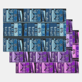 ブルーブックシェルフヴィンテージブック ラッピングペーパーシート