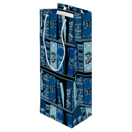 ブルーブックシェルフヴィンテージブック ワインギフトバッグ