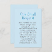 ブルーブックリクエス淡い色のトボーイ赤ちゃんシャワー エンクロージャーカード (正面/裏面)