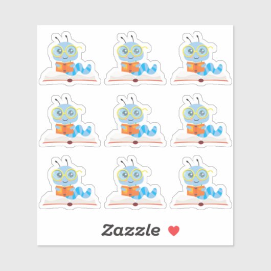 ブルーブックワームテーマ シール (シート)