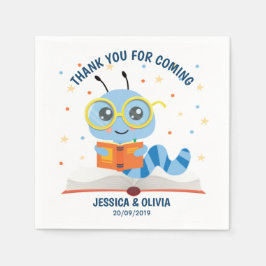 ブルーブックワームテーマ スタンダードカクテルナプキン