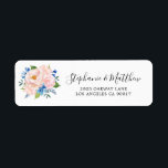 ブルーブッシュピンクウォーター色のフローラ結婚のアドレス ラベル<br><div class="desc">これらの住所 シールは、青と赤面ピンクの花を持つ水色フローラデザインを特徴とする。封筒に入れる結婚式招待状。自分の住所を追加して、これらのラベルをカスタマイズする。一致する製品も利用可能。私たちの店を訪ねて下さい。</div>