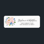 ブルーブッシュピンクウォーター色のフローラ結婚のアドレス ラベル<br><div class="desc">これらの住所 シールは、青と赤面ピンクの花を持つ水色フローラデザインを特徴とする。封筒に入れる結婚式招待状。自分の住所を追加して、これらのラベルをカスタマイズする。一致する製品も利用可能。私たちの店を訪ねて下さい。</div>