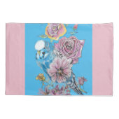 ブルーブッジキュートお洒落ピンクブルーガールズベビー 枕カバー (裏面)