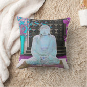 ブルーブッダ装飾用クッション クッション (ブランケット)