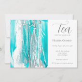 ブルーブライダルシャワーティーパーティの招待状 招待状 (正面)