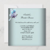 ブルーブライダルシャワーホワイトレースガーター 招待状 (裏面)