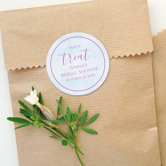 ブルーブライダルシャワーミニマリストピンク書道 ラウンドシール