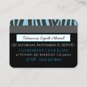 ブルーブライダルシャワーVIPクレジットカードフォト招待状 エンクロージャーカード (裏面)