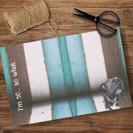 ブルーブラウンおもしろい50thドッグクローズアップティッシュペーパー 薄葉紙