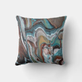 ブルーブラウンアゲートゲード抽象芸術フルードアート クッション (裏面)