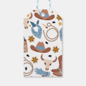 ブルーブラウンサドルアップ最初のロデオ1歳の誕生日 ギフトタグ (裏面)