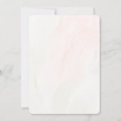 ブルーブラウンシンプルフローラフレーム水の色結婚の 招待状 (裏面)