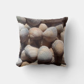 ブルーブラウンシーシェルズサマービーチ枕 クッション (正面)