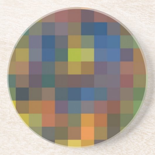 ブルーブラウンスクウェアサンドストーンコースター コースター (正面)