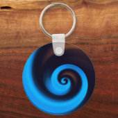 ブルーブラウンスパイラルキュートカッコいい抽象芸術アート キーホルダー (正面)