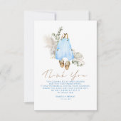 ブルーブラウンセージ赤ちゃんシャワー少しお礼 サンキューカード (正面)