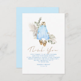 ブルーブラウンセージ赤ちゃんシャワー少しお礼 サンキューカード