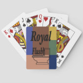 ブルーブラウンタングリーンイエローカラーブロックプリント トランプ (裏面)