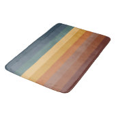 ブルーブラウンタンマスタードティール(緑がかった色)ストライプ バスマット (アングル)