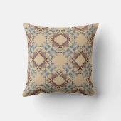 ブルーブラウンタン南西アートクリスクロスタイルを見る クッション (裏面)