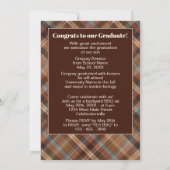 ブルーブラウンタータンチェックプライド卒業 案内状 (裏面)