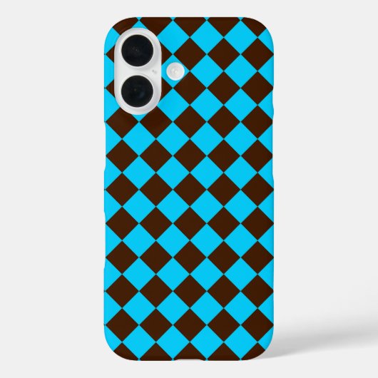 ブルーブラウンダイアモンド市松模様にパターン Case-Mate iPhoneケース (裏面)