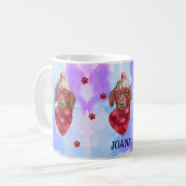 ブルーブラウンダッシュントのバレンタインデーのギフトドッグ コーヒーマグカップ (正面左)