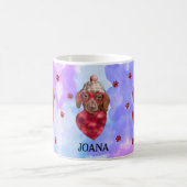 ブルーブラウンダッシュントのバレンタインデーのギフトドッグ コーヒーマグカップ (中央)