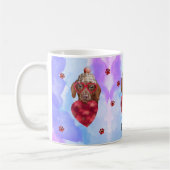 ブルーブラウンダッシュントのバレンタインデーのギフトドッグ コーヒーマグカップ (左)