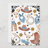 ブルーブラウンツインボーイズ最初のRodeo 1st誕生日 招待状 (裏面)